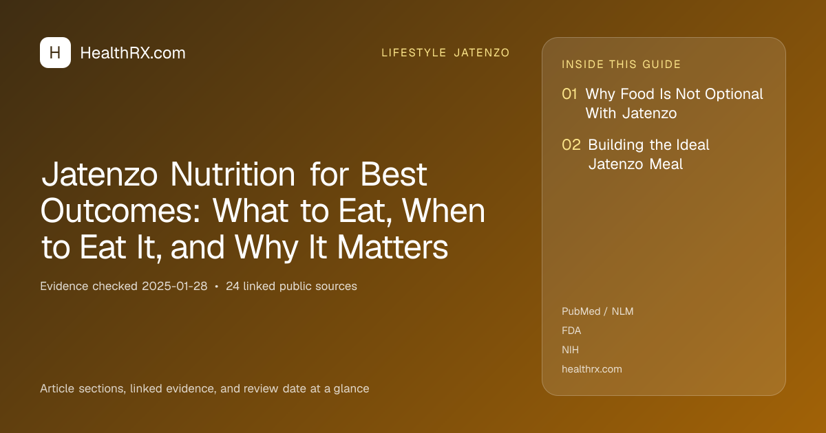 Evidence overview for Jatenzo Nutrition for Best Outcomes: What to Eat, When to Eat It, and Why It Matters