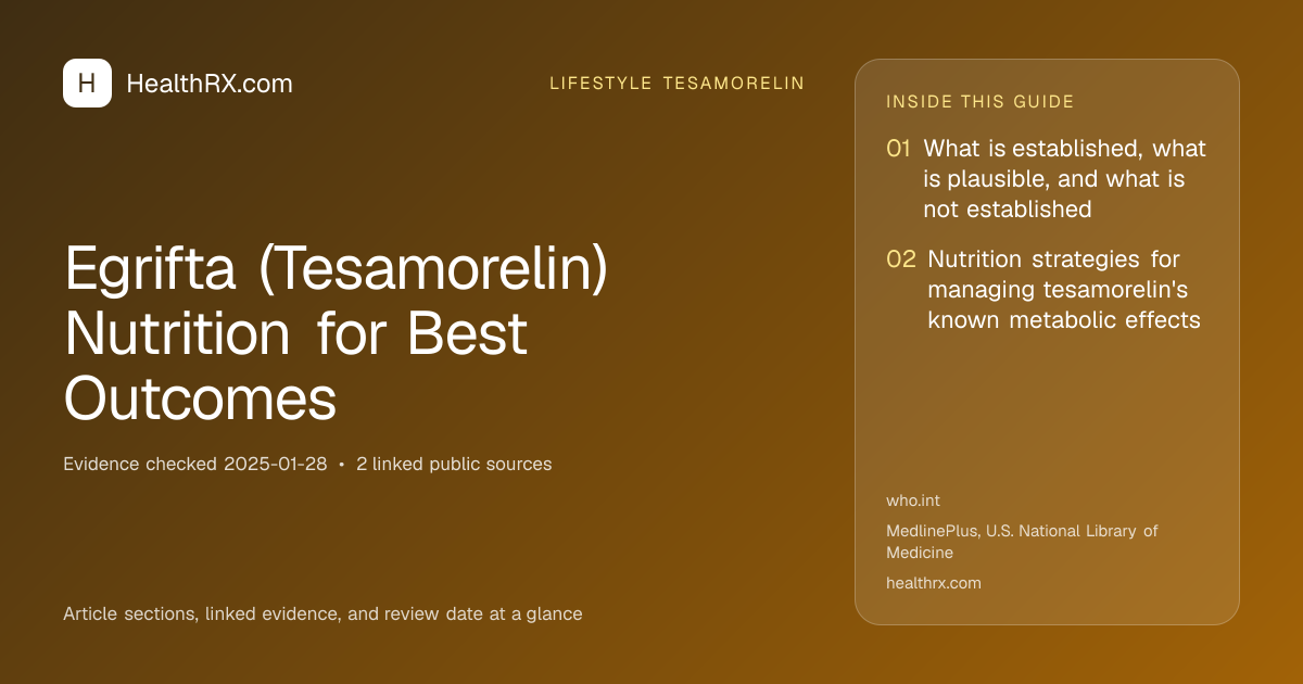 Evidence overview for Egrifta (Tesamorelin) Nutrition for Best Outcomes
