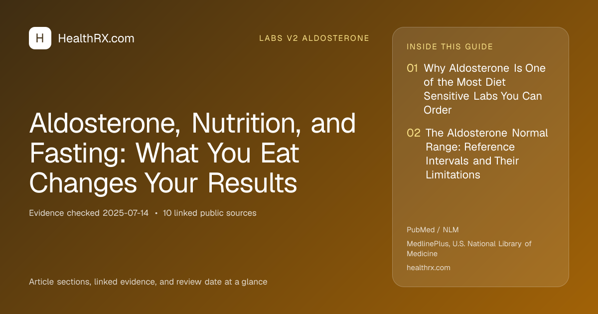 Evidence overview for Aldosterone, Nutrition, and Fasting: What You Eat Changes Your Results