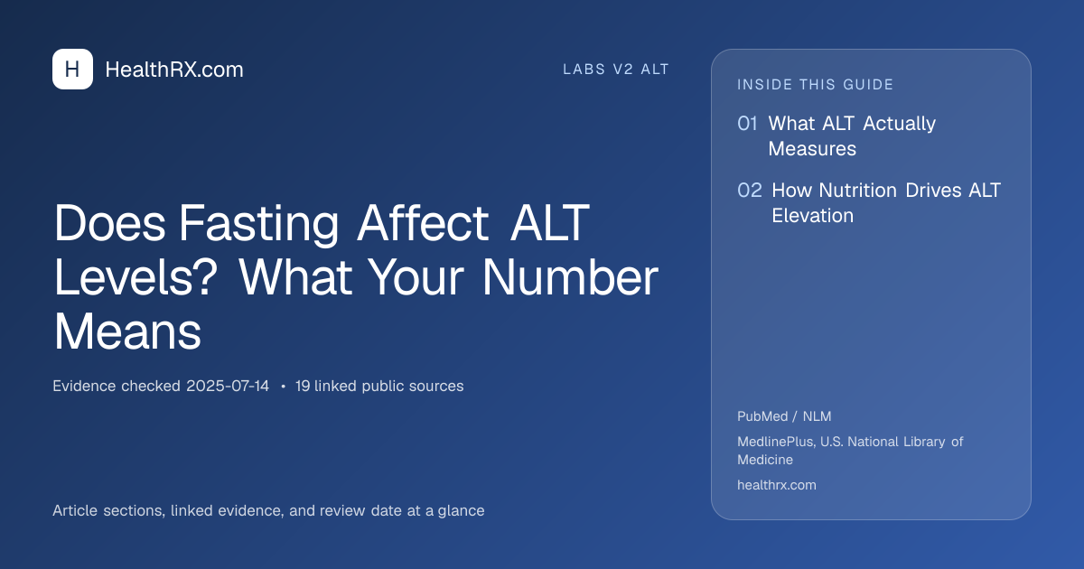 Evidence overview for Does Fasting Affect ALT Levels? What Your Number Means