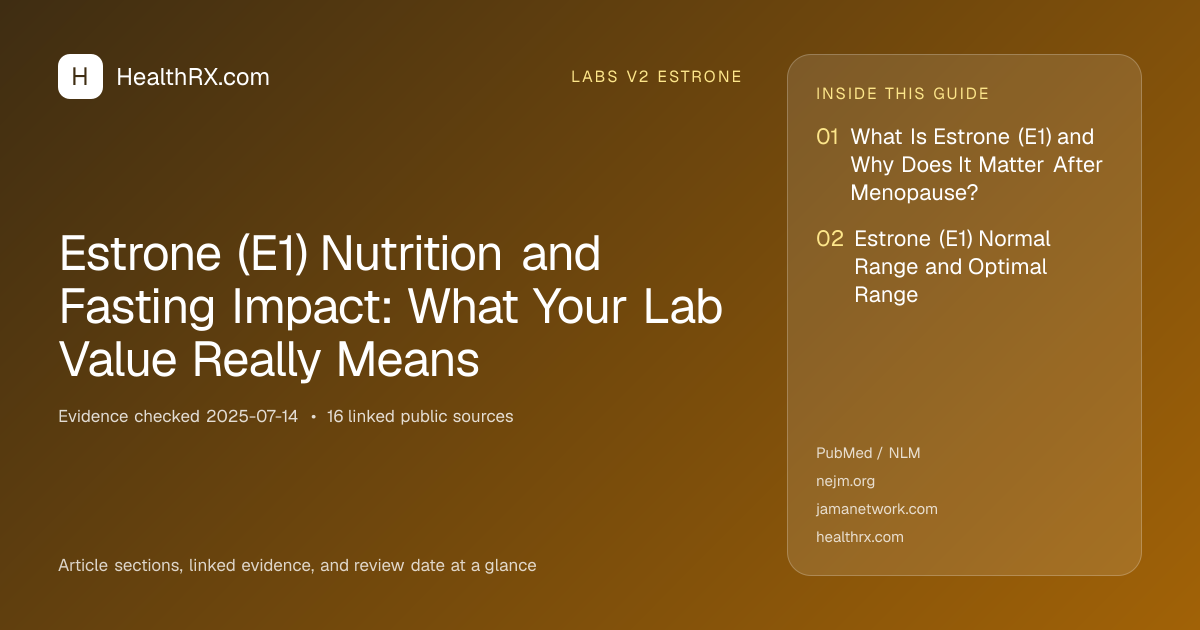 Evidence overview for Estrone (E1) Nutrition and Fasting Impact: What Your Lab Value Really Means