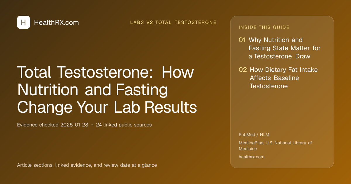 Evidence overview for Total Testosterone: How Nutrition and Fasting Change Your Lab Results