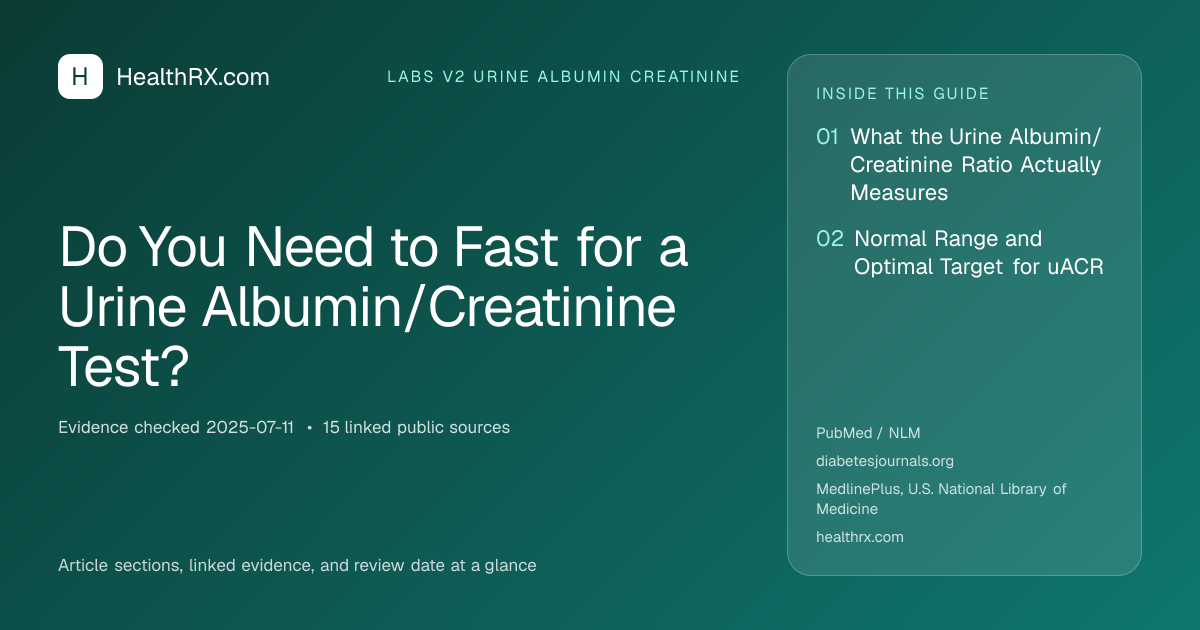 Evidence overview for Do You Need to Fast for a Urine Albumin/Creatinine Test?