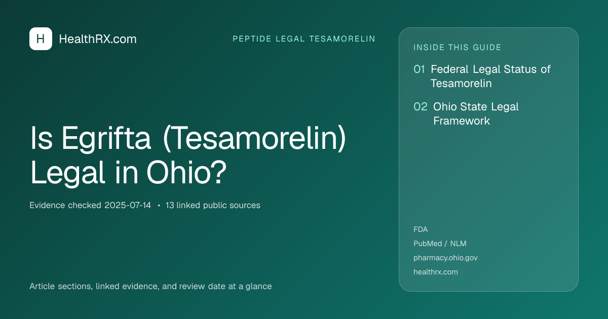 Evidence overview for Is Egrifta (Tesamorelin) Legal in Ohio?