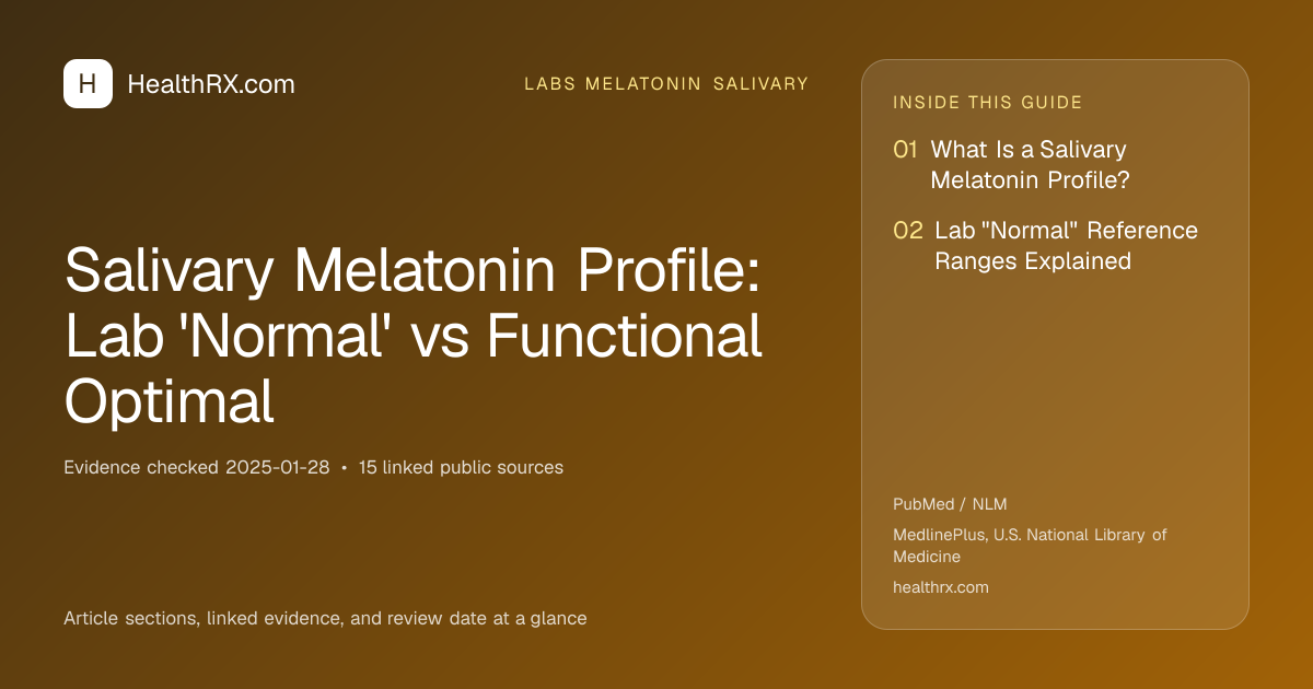 Evidence overview for Salivary Melatonin Profile: Lab 'Normal' vs Functional Optimal