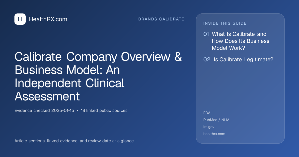 Evidence overview for Calibrate Company Overview & Business Model: An Independent Clinical Assessment