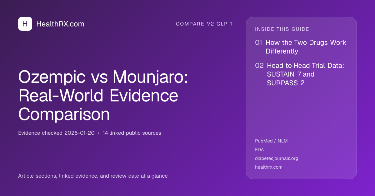 Evidence overview for Ozempic vs Mounjaro: Real-World Evidence Comparison