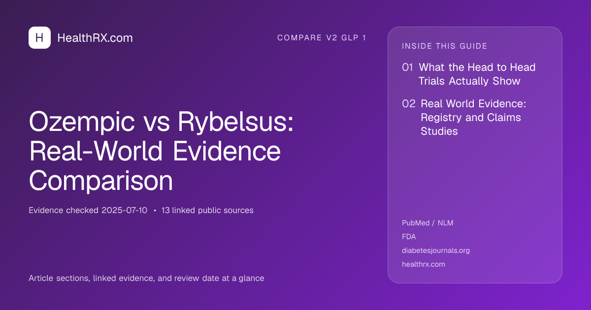 Evidence overview for Ozempic vs Rybelsus: Real-World Evidence Comparison