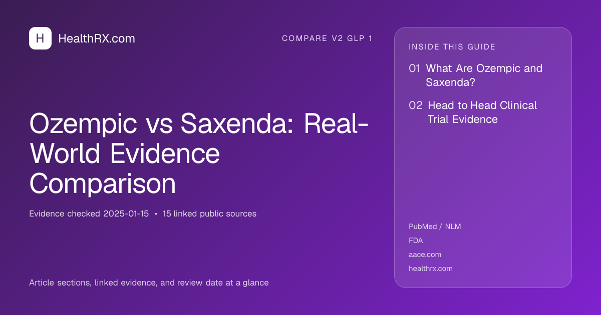 Evidence overview for Ozempic vs Saxenda: Real-World Evidence Comparison