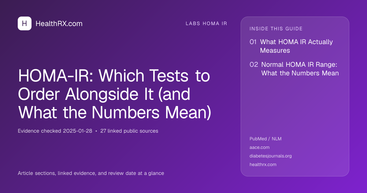 Evidence overview for HOMA-IR: Which Tests to Order Alongside It (and What the Numbers Mean)