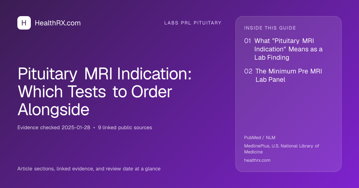 Evidence overview for Pituitary MRI Indication: Which Tests to Order Alongside