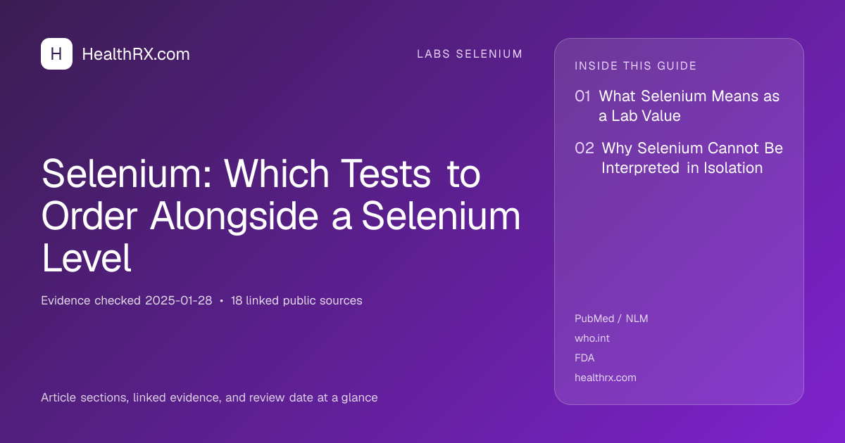 Evidence overview for Selenium: Which Tests to Order Alongside a Selenium Level