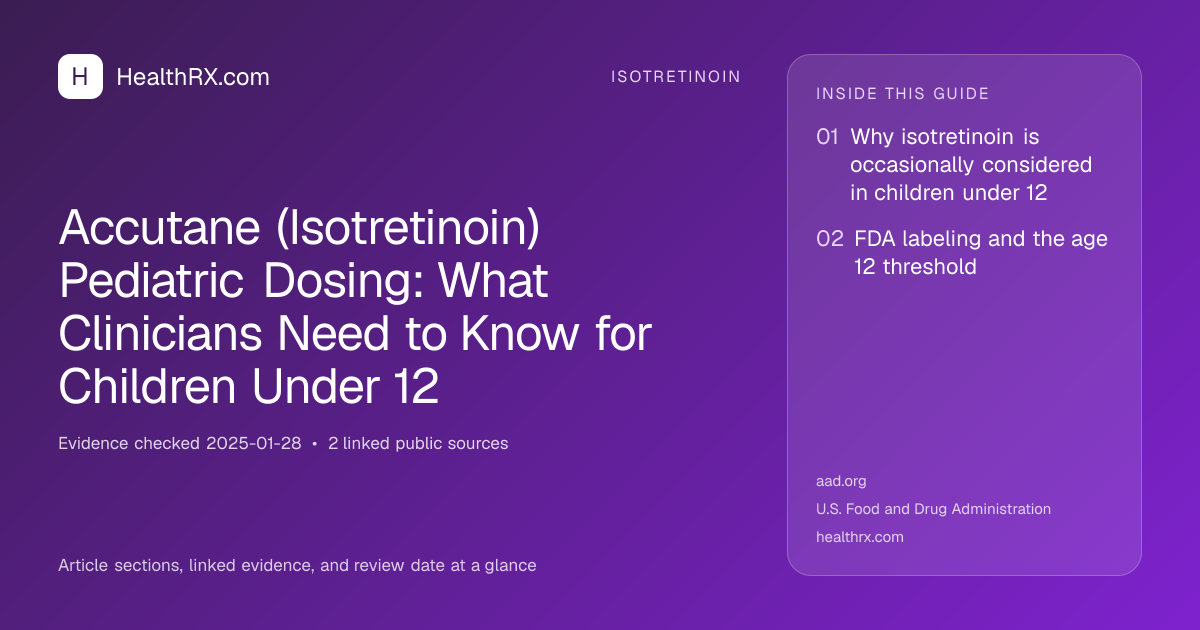 Evidence overview for Accutane (Isotretinoin) Pediatric Dosing: What Clinicians Need to Know for Children Under 12