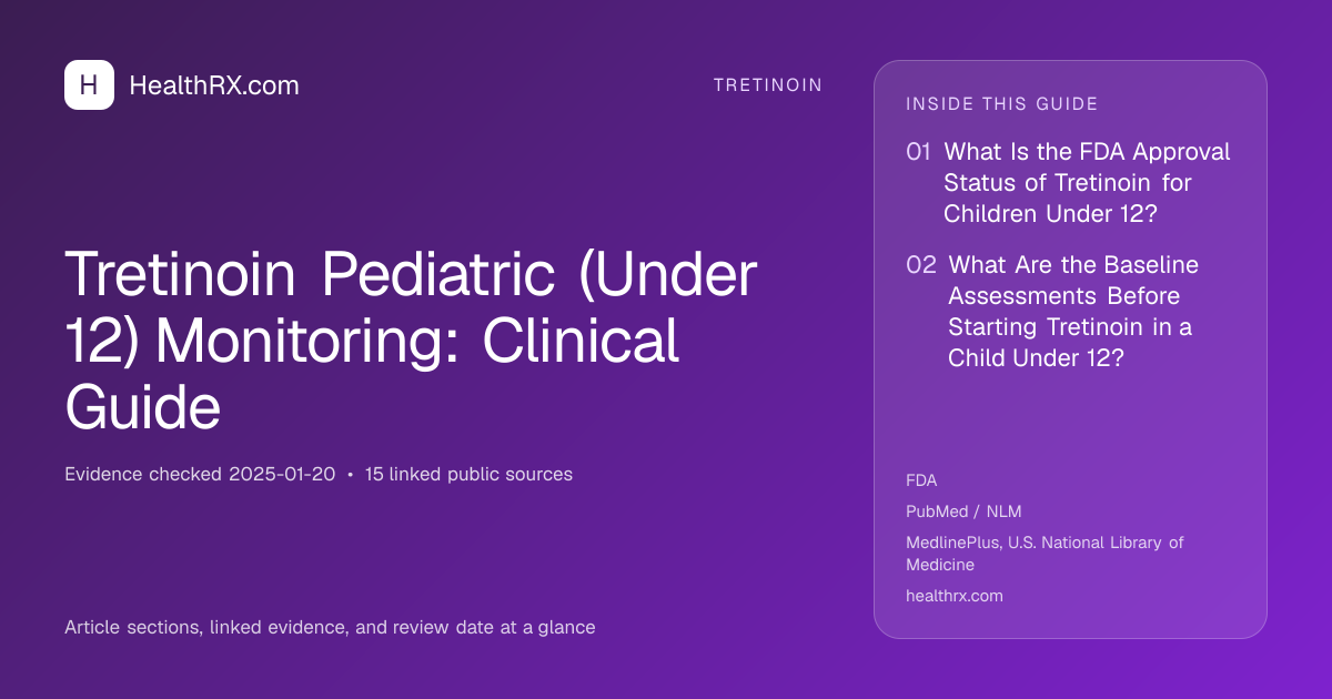 Evidence overview for Tretinoin Pediatric (Under 12) Monitoring: Clinical Guide