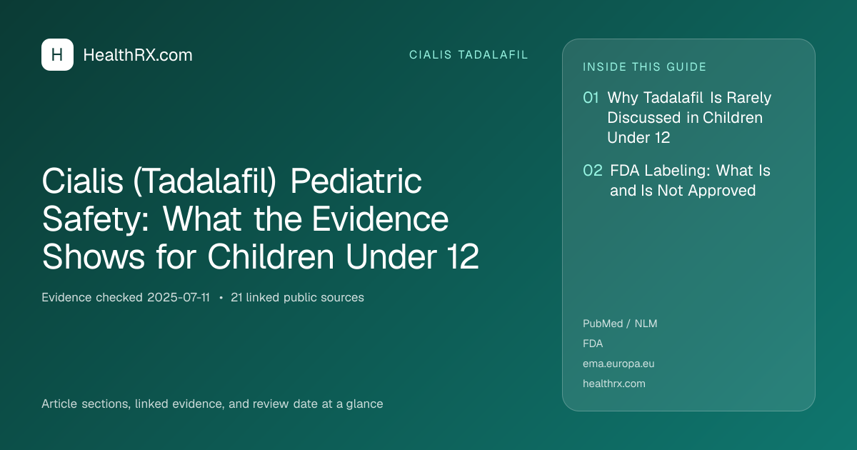 Evidence overview for Cialis (Tadalafil) Pediatric Safety: What the Evidence Shows for Children Under 12