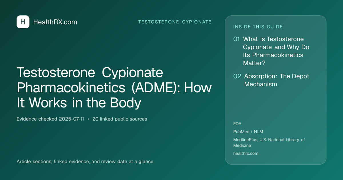 Evidence overview for Testosterone Cypionate Pharmacokinetics (ADME): How It Works in the Body
