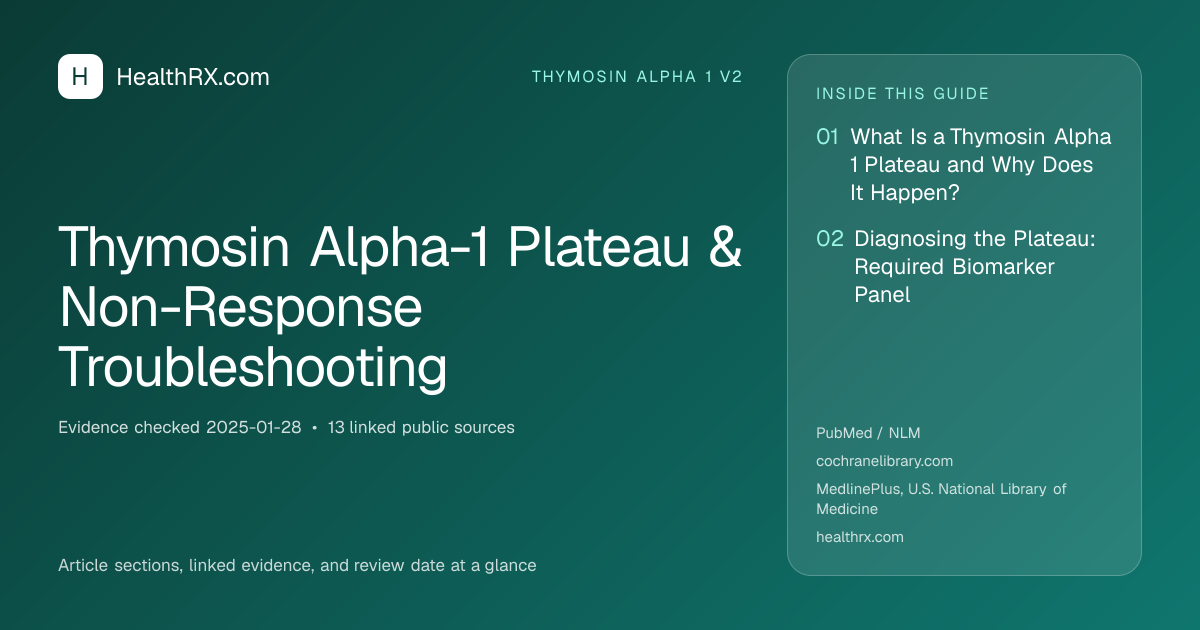 Evidence overview for Thymosin Alpha-1 Plateau & Non-Response Troubleshooting