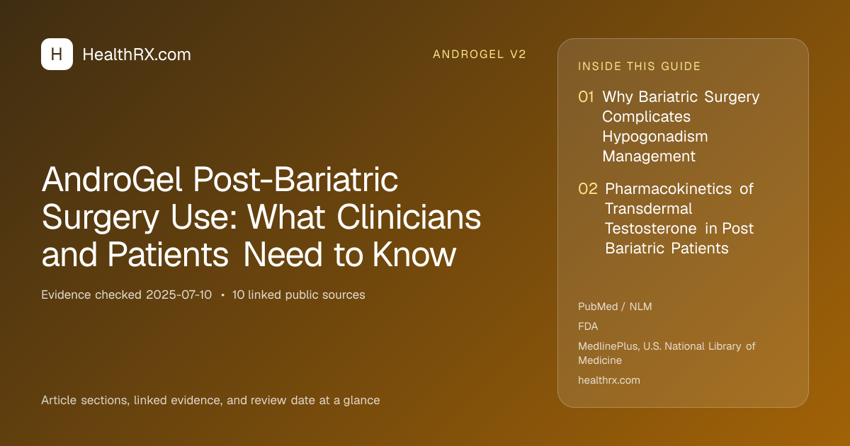 Evidence overview for AndroGel Post-Bariatric Surgery Use: What Clinicians and Patients Need to Know
