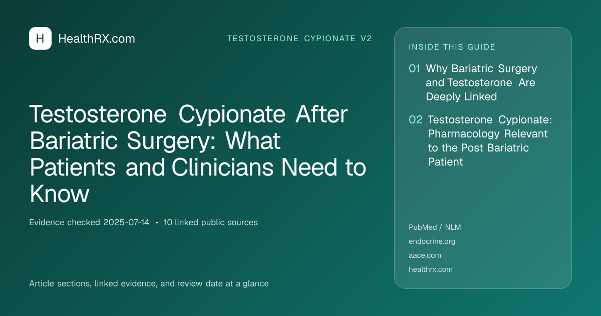 Evidence overview for Testosterone Cypionate After Bariatric Surgery: What Patients and Clinicians Need to Know