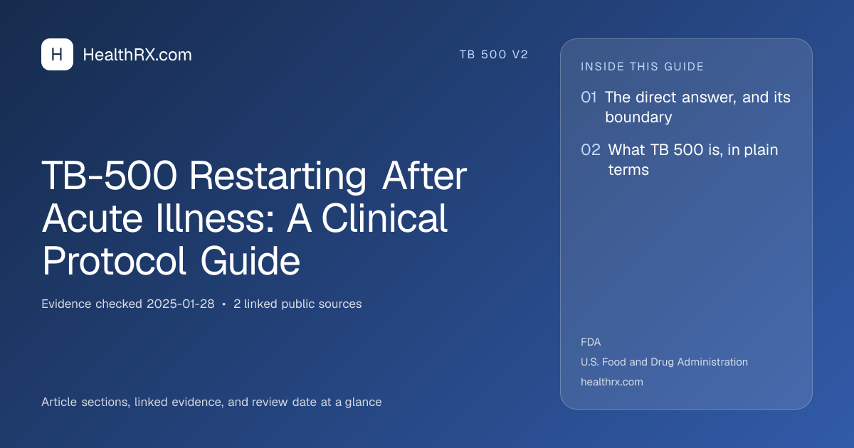 Evidence overview for TB-500 Restarting After Acute Illness: A Clinical Protocol Guide