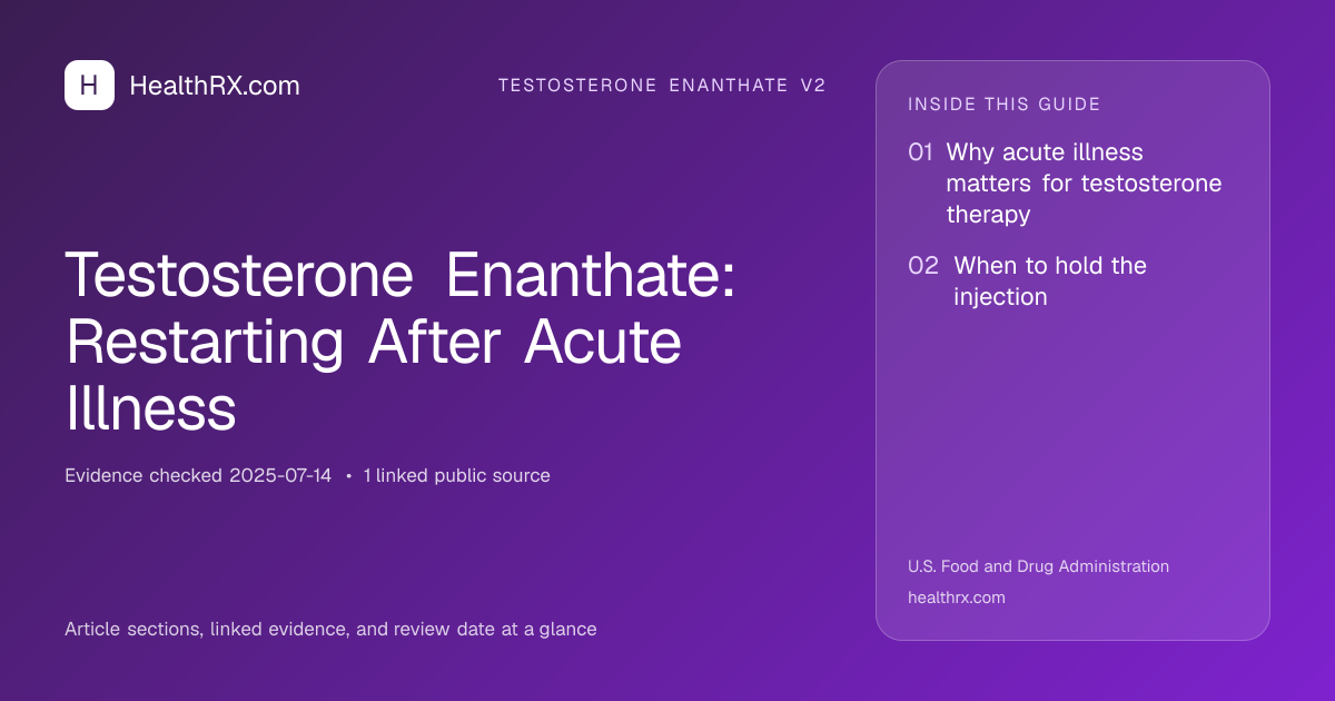 Evidence overview for Testosterone Enanthate: Restarting After Acute Illness