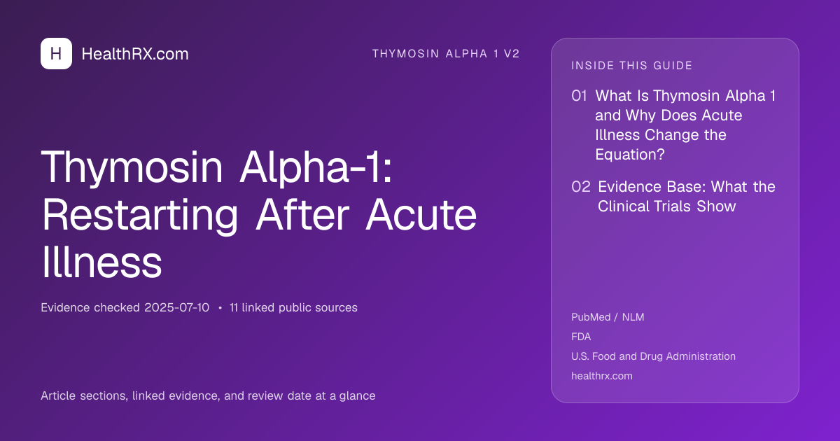 Evidence overview for Thymosin Alpha-1: Restarting After Acute Illness