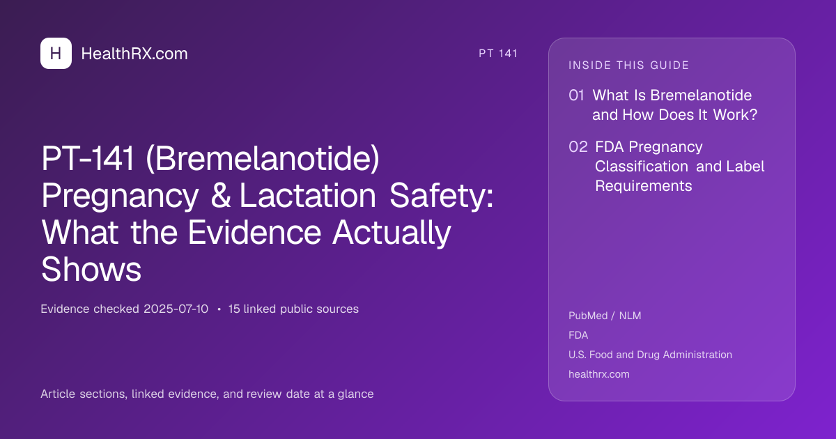 Evidence overview for PT-141 (Bremelanotide) Pregnancy & Lactation Safety: What the Evidence Actually Shows