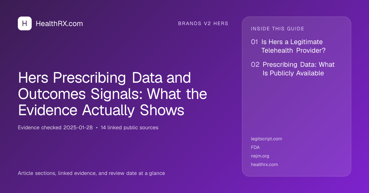 Evidence overview for Hers Prescribing Data and Outcomes Signals: What the Evidence Actually Shows