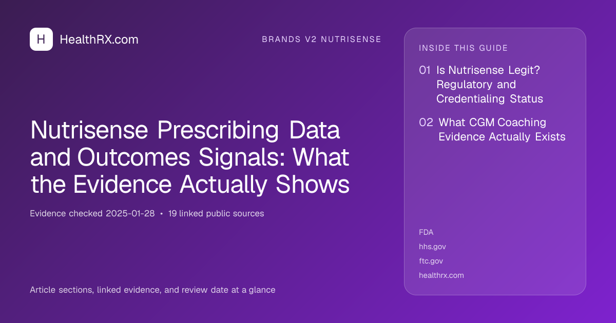 Evidence overview for brands v2 nutrisense: Nutrisense Prescribing Data and Outcomes Signals: What the Evidence Actually Shows