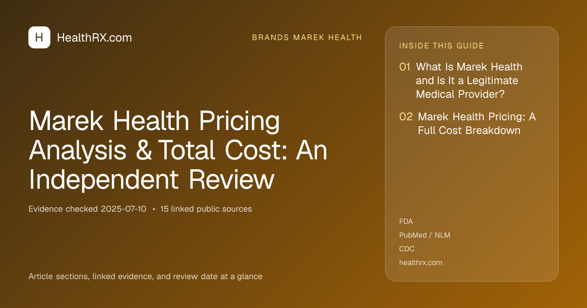 Evidence overview for Marek Health Pricing Analysis & Total Cost: An Independent Review
