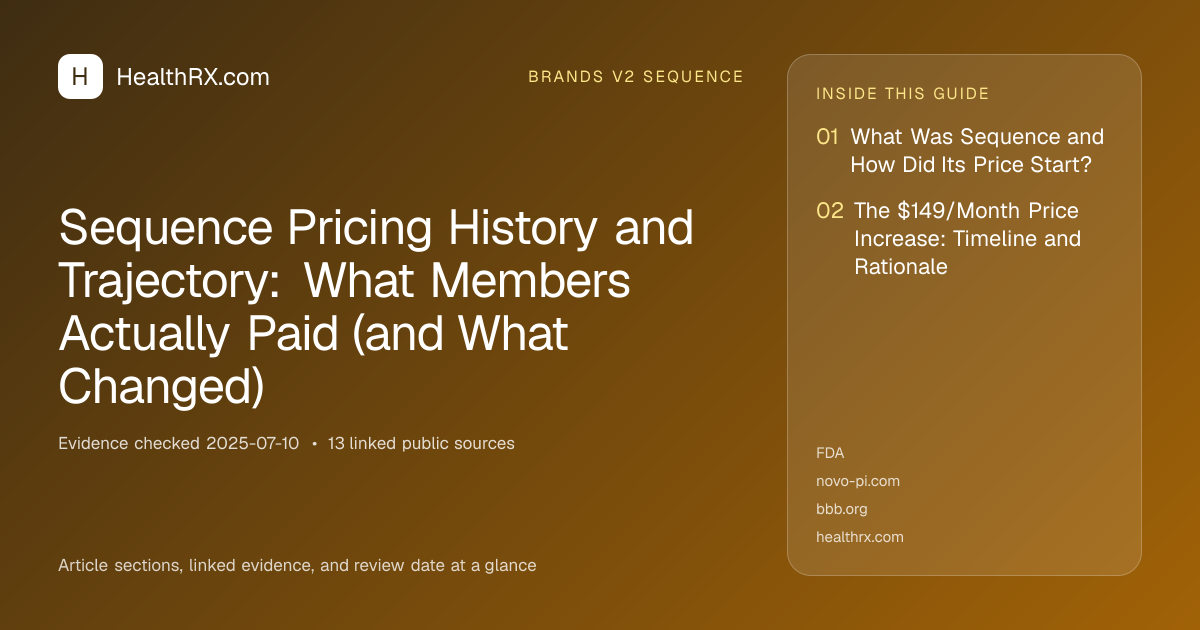 Evidence overview for Sequence Pricing History and Trajectory: What Members Actually Paid (and What Changed)