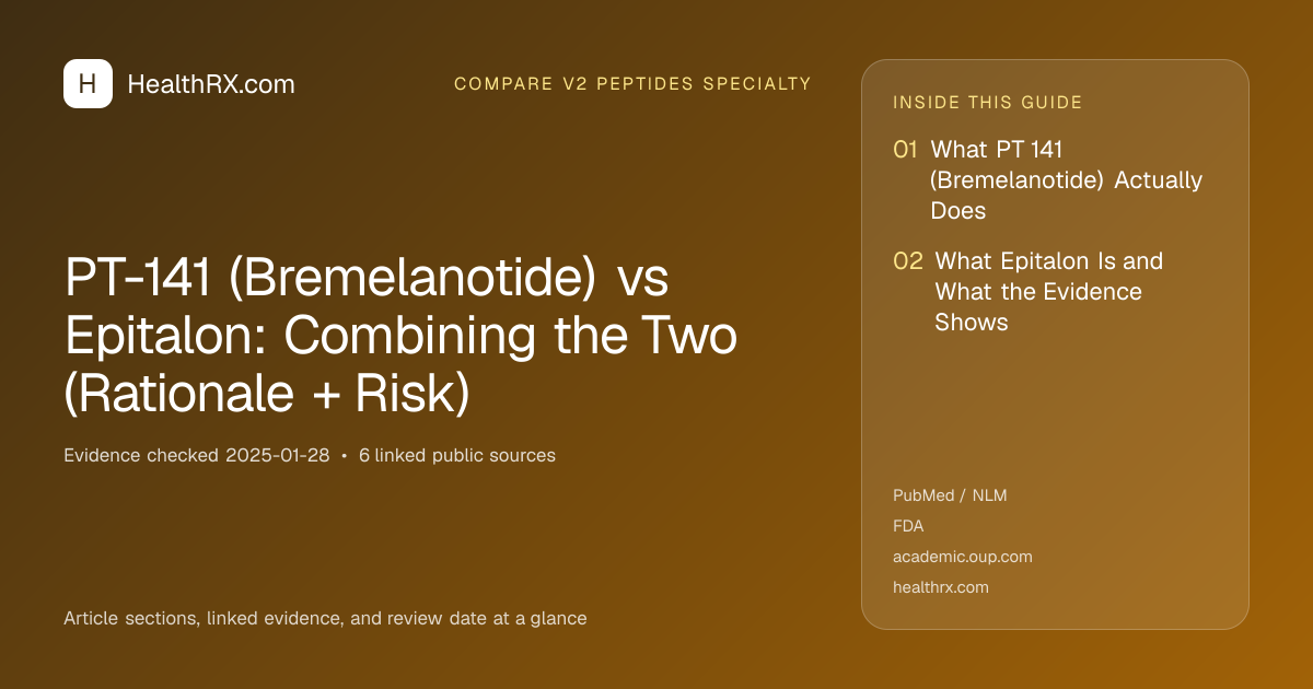 Evidence overview for PT-141 (Bremelanotide) vs Epitalon: Combining the Two (Rationale + Risk)