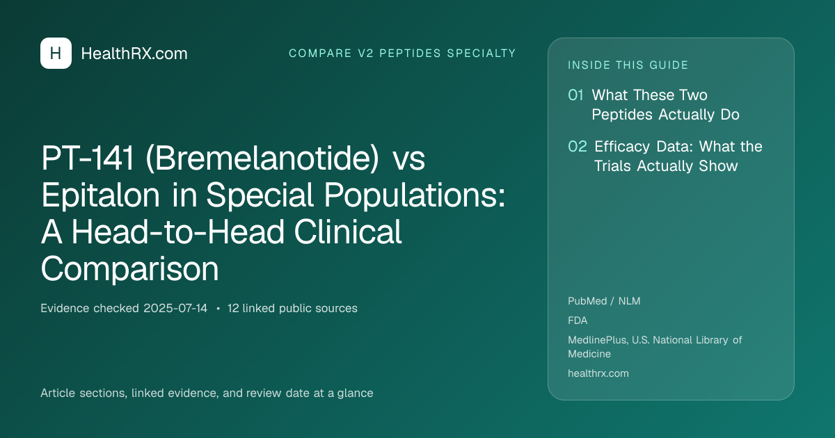 Evidence overview for PT-141 (Bremelanotide) vs Epitalon in Special Populations: A Head-to-Head Clinical Comparison