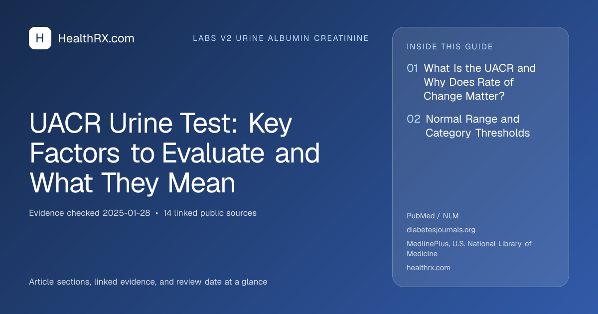 Evidence overview for UACR Urine Test: Key Factors to Evaluate and What They Mean