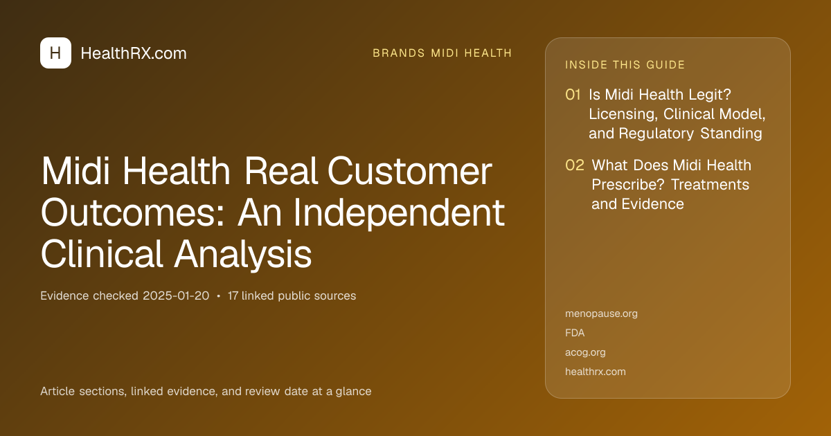 Evidence overview for Midi Health Real Customer Outcomes: An Independent Clinical Analysis