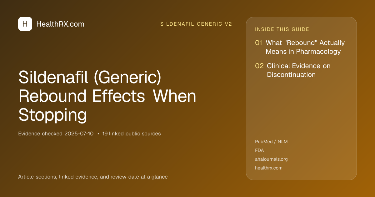 Evidence overview for sildenafil generic v2: Sildenafil (Generic) Rebound Effects When Stopping