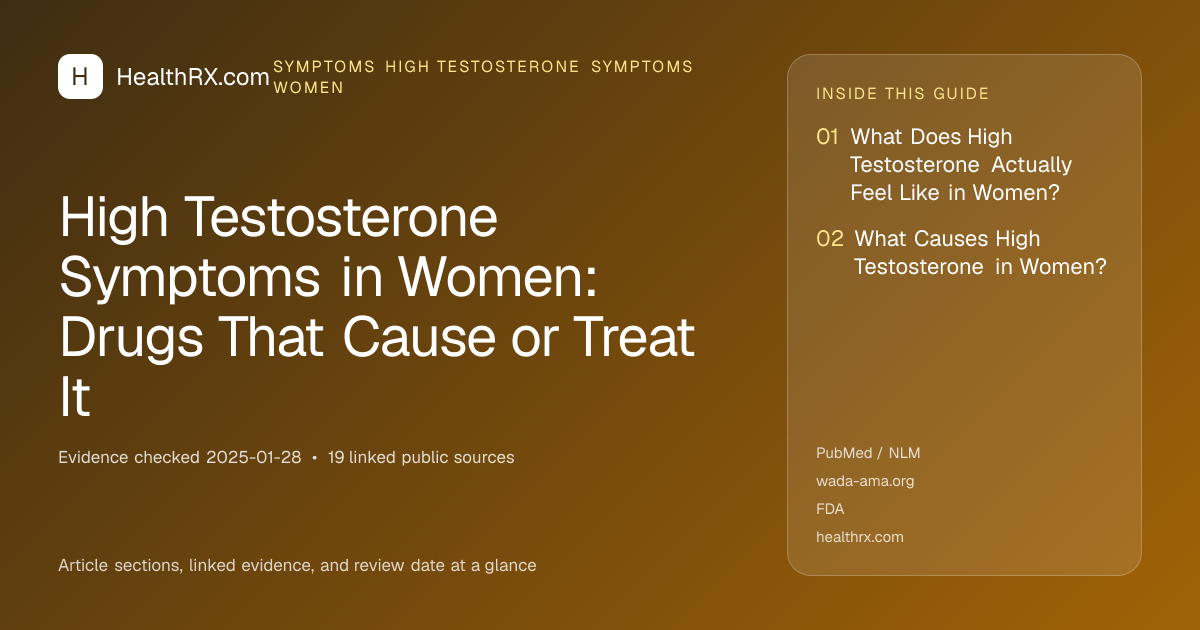 Evidence overview for High Testosterone Symptoms in Women: Drugs That Cause or Treat It