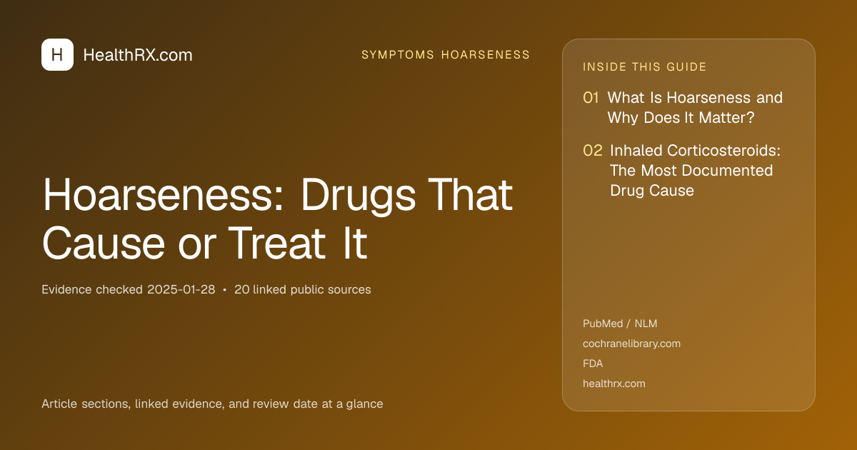 Evidence overview for Hoarseness: Drugs That Cause or Treat It