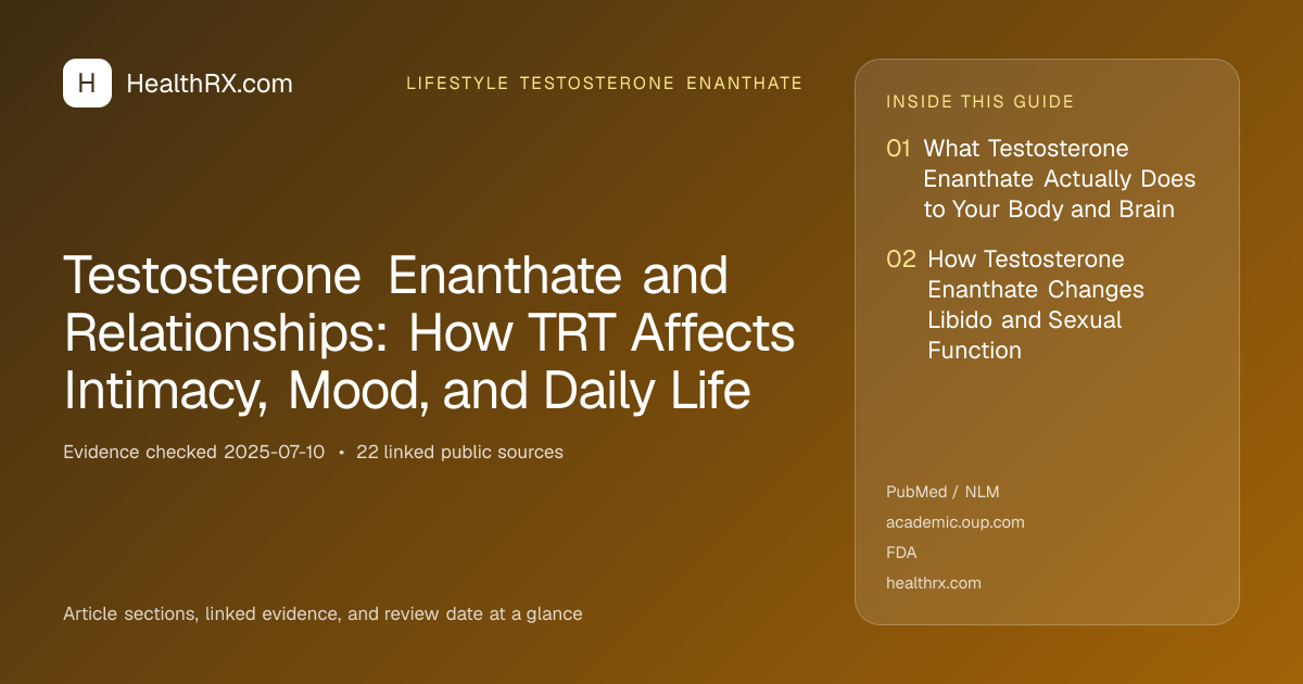 Evidence overview for Testosterone Enanthate and Relationships: How TRT Affects Intimacy, Mood, and Daily Life