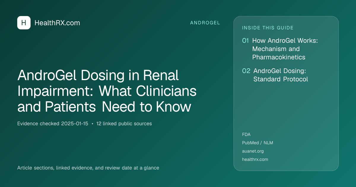 Evidence overview for AndroGel Dosing in Renal Impairment: What Clinicians and Patients Need to Know