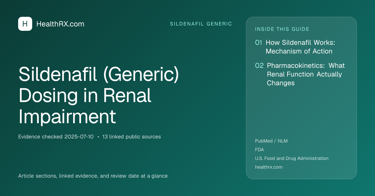 Evidence overview for Sildenafil (Generic) Dosing in Renal Impairment