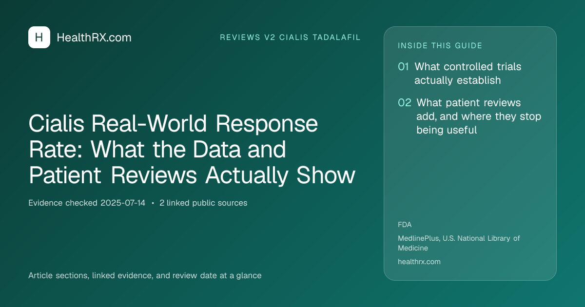 Evidence overview for Cialis Real-World Response Rate: What the Data and Patient Reviews Actually Show