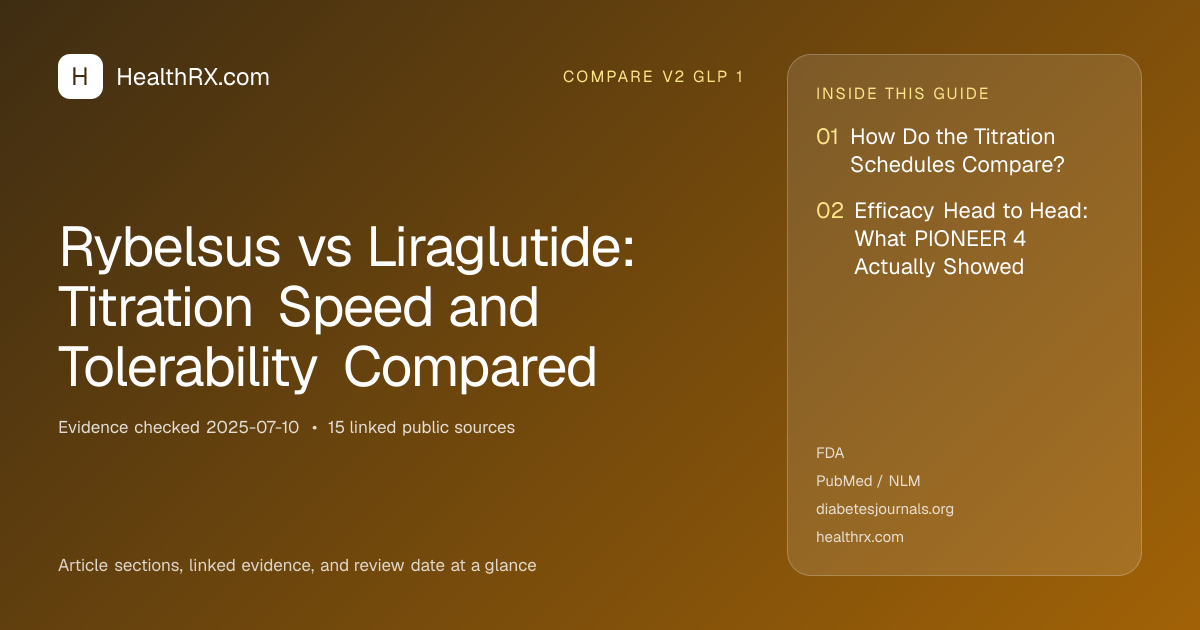 Evidence overview for Rybelsus vs Liraglutide: Titration Speed and Tolerability Compared