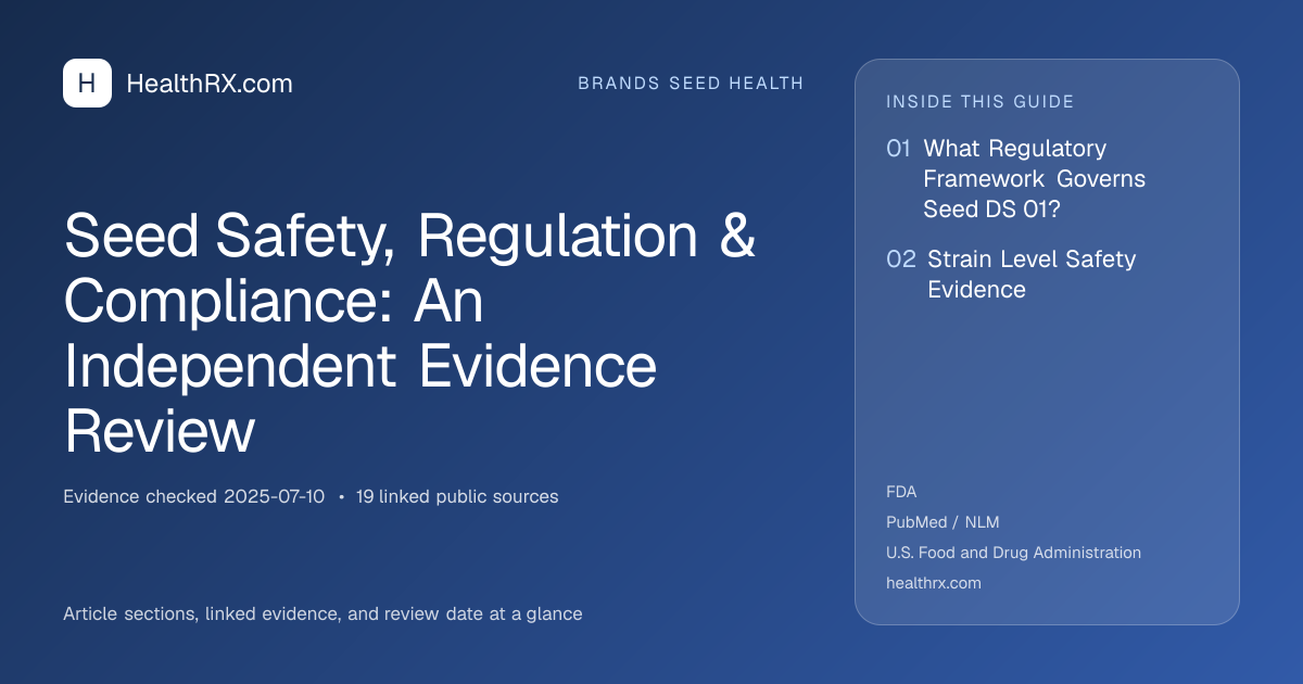 Evidence overview for Seed Safety, Regulation & Compliance: An Independent Evidence Review