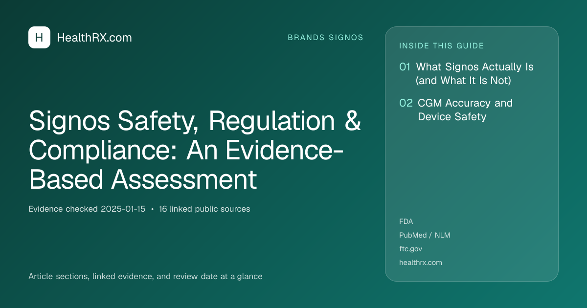Evidence overview for Signos Safety, Regulation & Compliance: An Evidence-Based Assessment