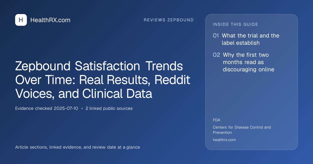 Evidence overview for Zepbound Satisfaction Trends Over Time: Real Results, Reddit Voices, and Clinical Data