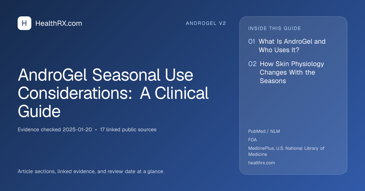 Evidence overview for AndroGel Seasonal Use Considerations: A Clinical Guide