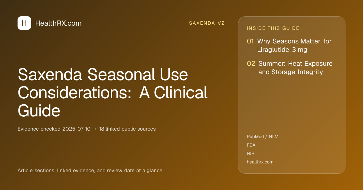 Evidence overview for Saxenda Seasonal Use Considerations: A Clinical Guide