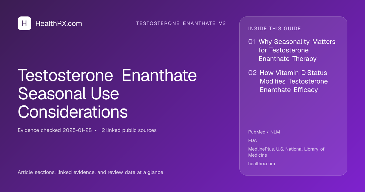 Evidence overview for Testosterone Enanthate Seasonal Use Considerations