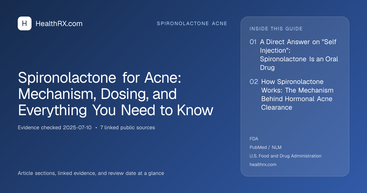 Evidence overview for Spironolactone for Acne: Mechanism, Dosing, and Everything You Need to Know